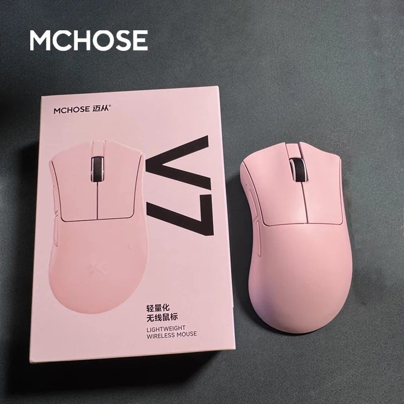 MCHOSE V7 Wireless Gaming & Office Tri-mode Mouse with PAW3395 Sensor, Low Latency, Suitable for Medium to Large Hands