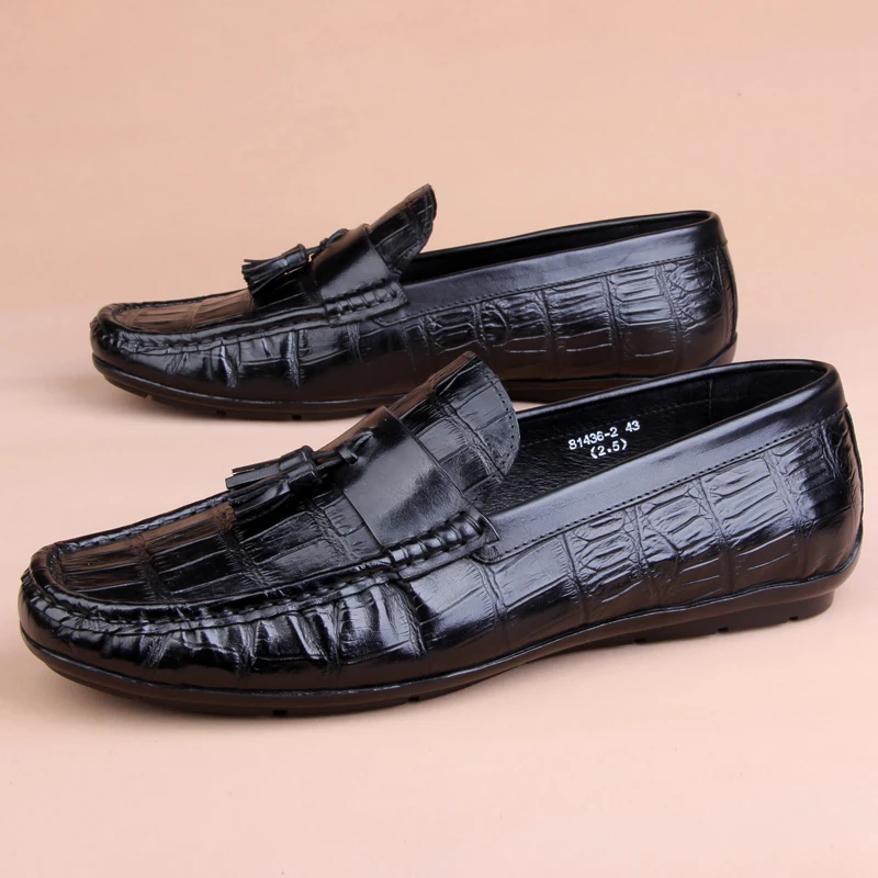 

New Summer Casual Fashion Brand Men's Genuine Leather Dress Loafers Shoes Male Formal Wedding Oxfords Business Tassels Flats