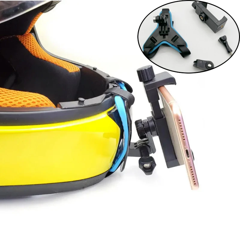 Helmet Chin Strap Bracket Sport Cell Phone Shooting Kit Motorcycle Helmet Bracket Riding Gear Off-Road Camera Accessories