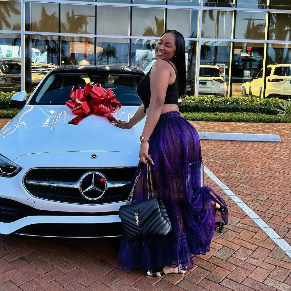 

Purple Sexy Tulle Skirt Petticoat Elegant Party Evening Maxi Skirts For Women Summer Birthday Skirt