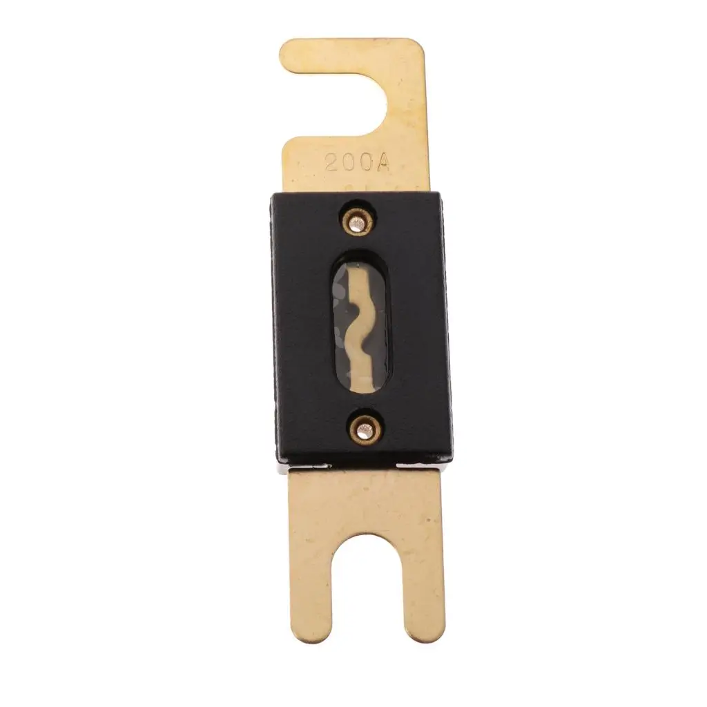 Car ANL Fuses 200 Amp Gold Plated Blade Fuses Holder Distribution Flat Automotive Fuse for Truck SUV DC Accessories