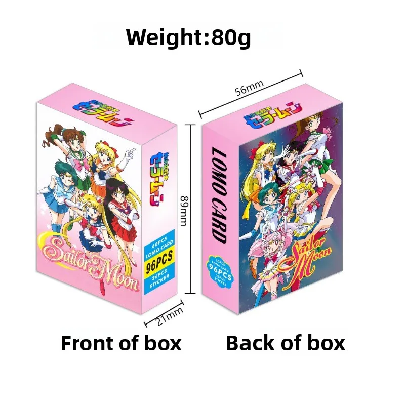 Новинка, периферийные устройства в стиле аниме «Сейлор Мун 96, двусторонняя маленькая карточка ЛОМО», игра-закладка в штучной упаковке для детской карточной игры