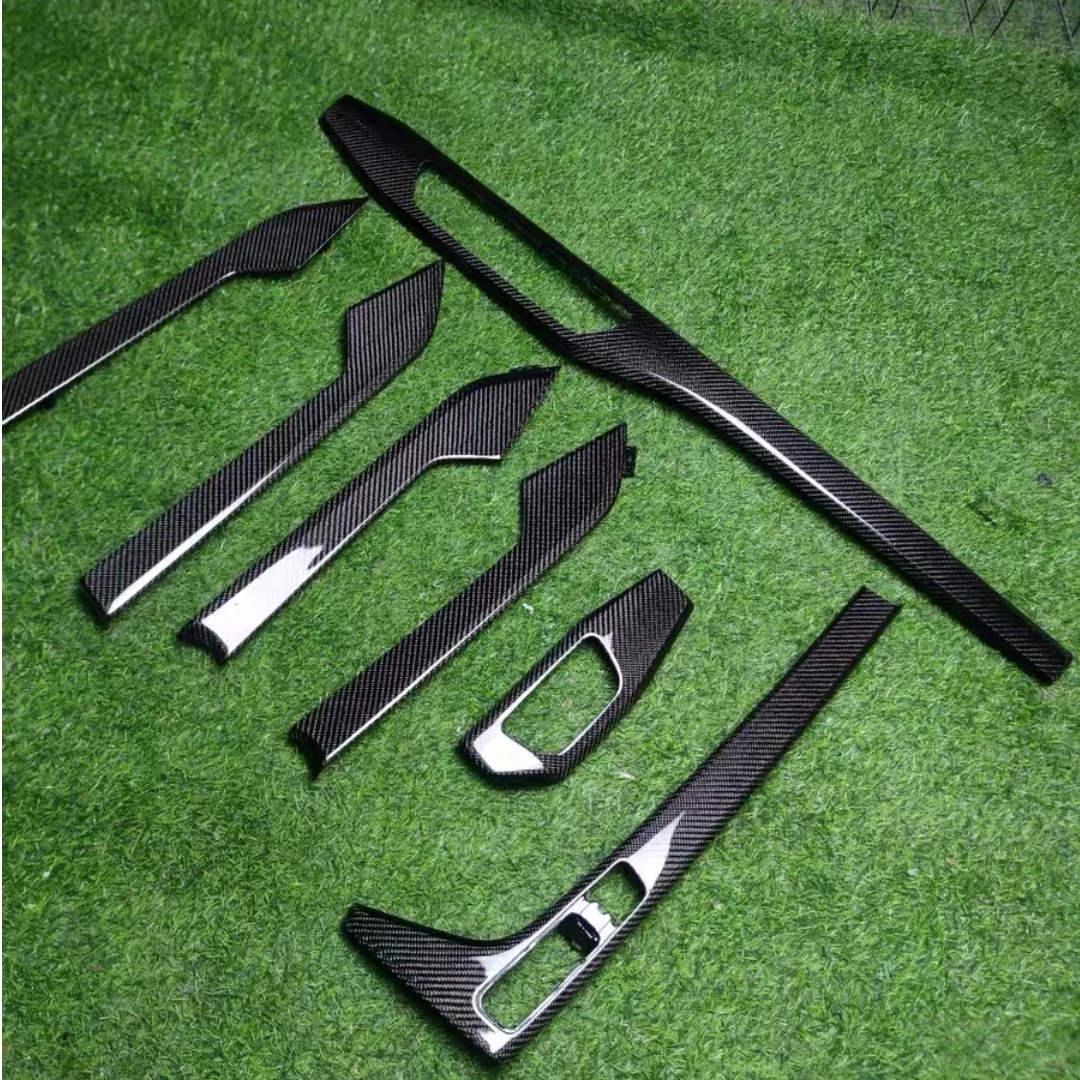 Carbon fiber interior center control panel for Audi B9 B9PA A4 A5 S4 S5 2017-2024 interior upgrade 7-piece carbon fiber interior
