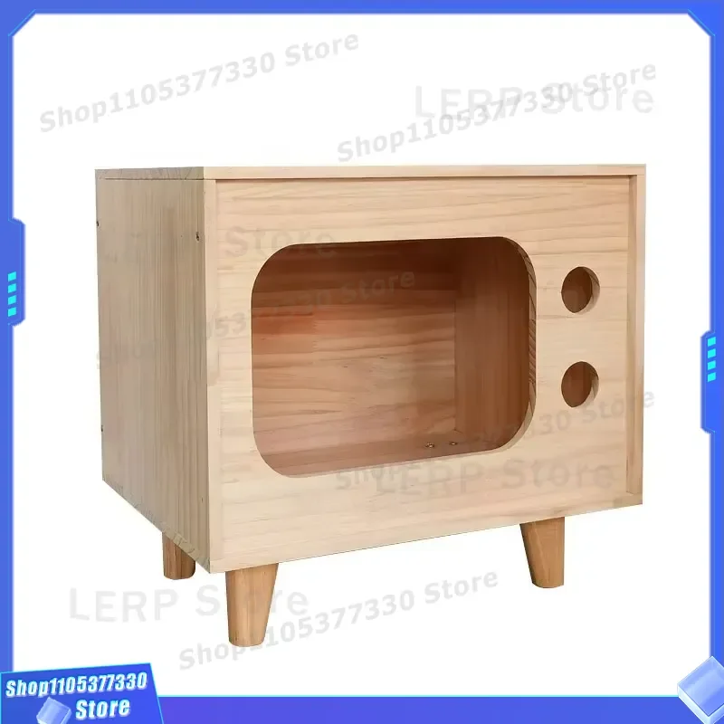 Modern Handmade Pet House Indoor Dog Cat Furniture Custom Small Animal Carrier Cabinet Cage for Puppy Kitten Home Decor
