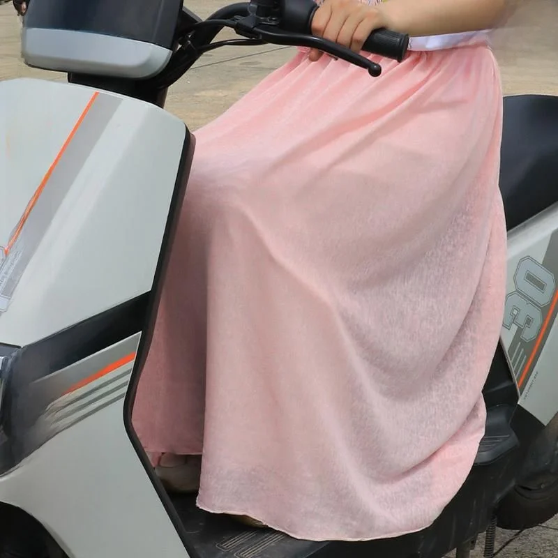 Summer  Bike Riding Long Version Portable Lightweight Breathable Sunscreen Skirt  Vehicle Riding Cover up