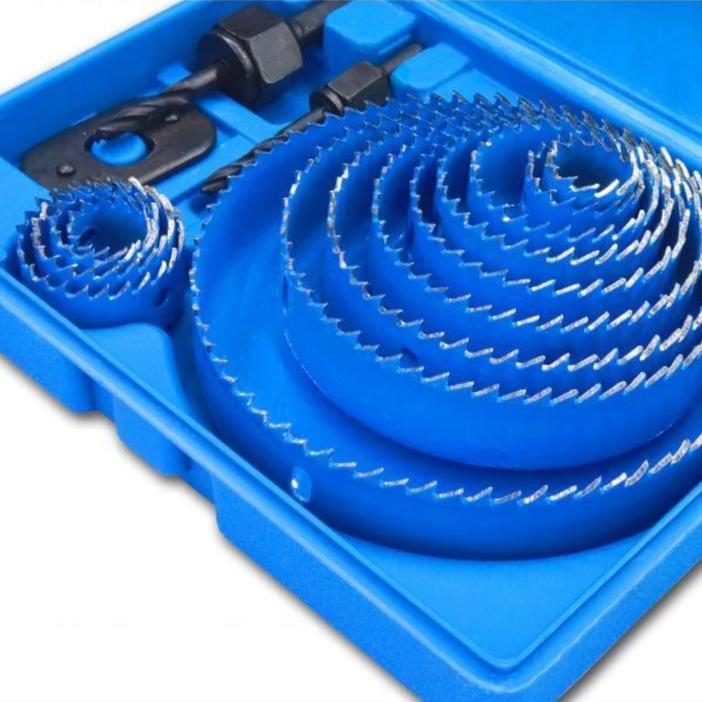 19-127mm hole cutter Hole Saw Set 5/8/13PCS Hole Saw Kit in Case Drill Bit Kits with Mandrels Hex Key for Soft Wood  Drywall PVC