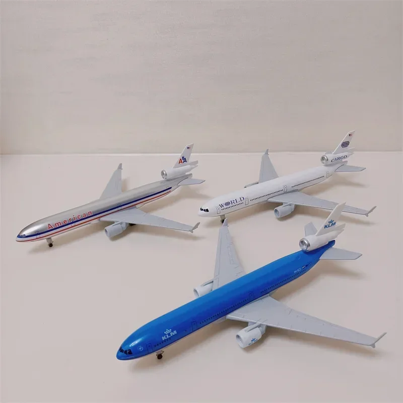 20cm Alloy Metal World Cargo KLM USA AA FEDEX UPS Malaysia MD MD-11 Diecast Airplane Model Plane Aircraft w Wheels Landing Gears