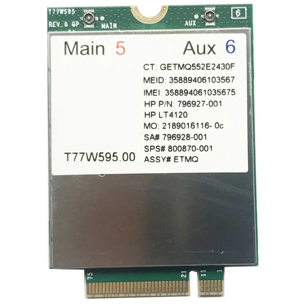 

T77W595 4G модуль M.2 150 Мбит/с 796928-001 LTE модем для HP Elite X2 840 850 G3 640 650 645 G2