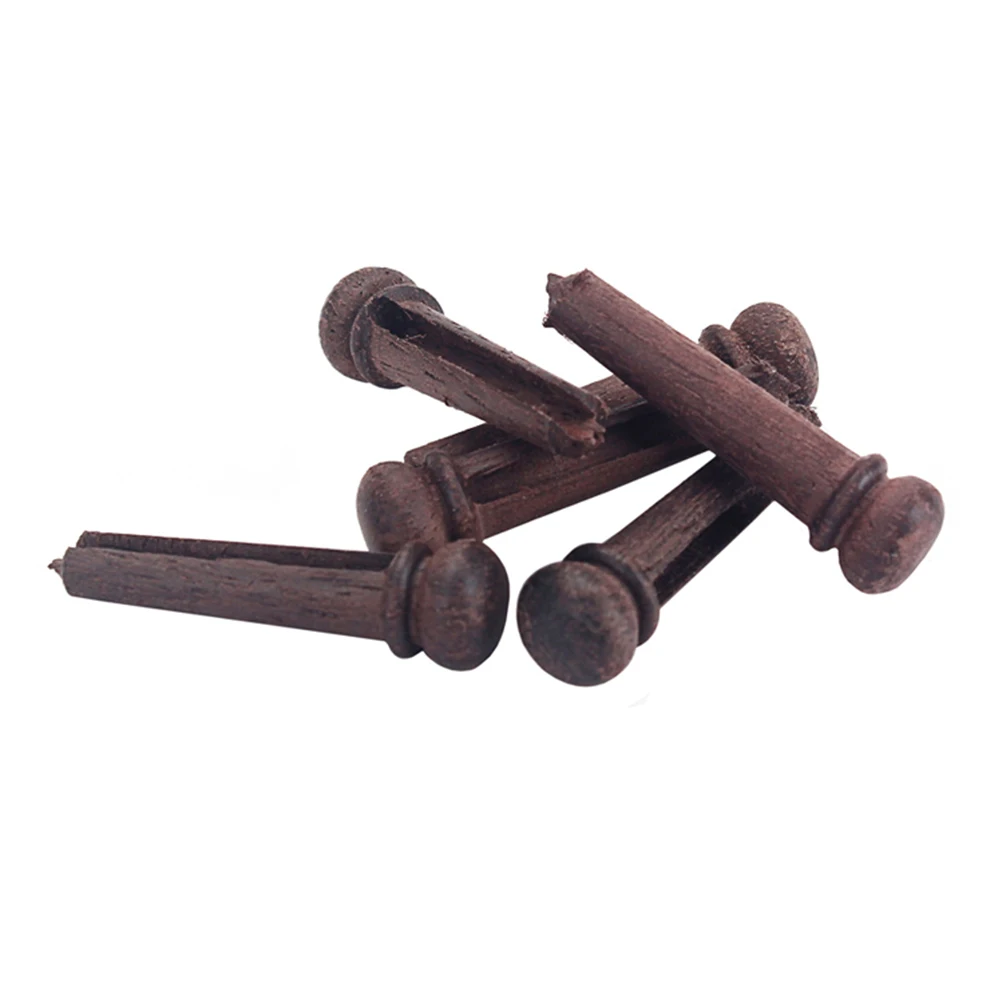 

6 Pcs Rose Wood String Nails Electric Guitar Bridge Accessories Pins Acoustic Parts