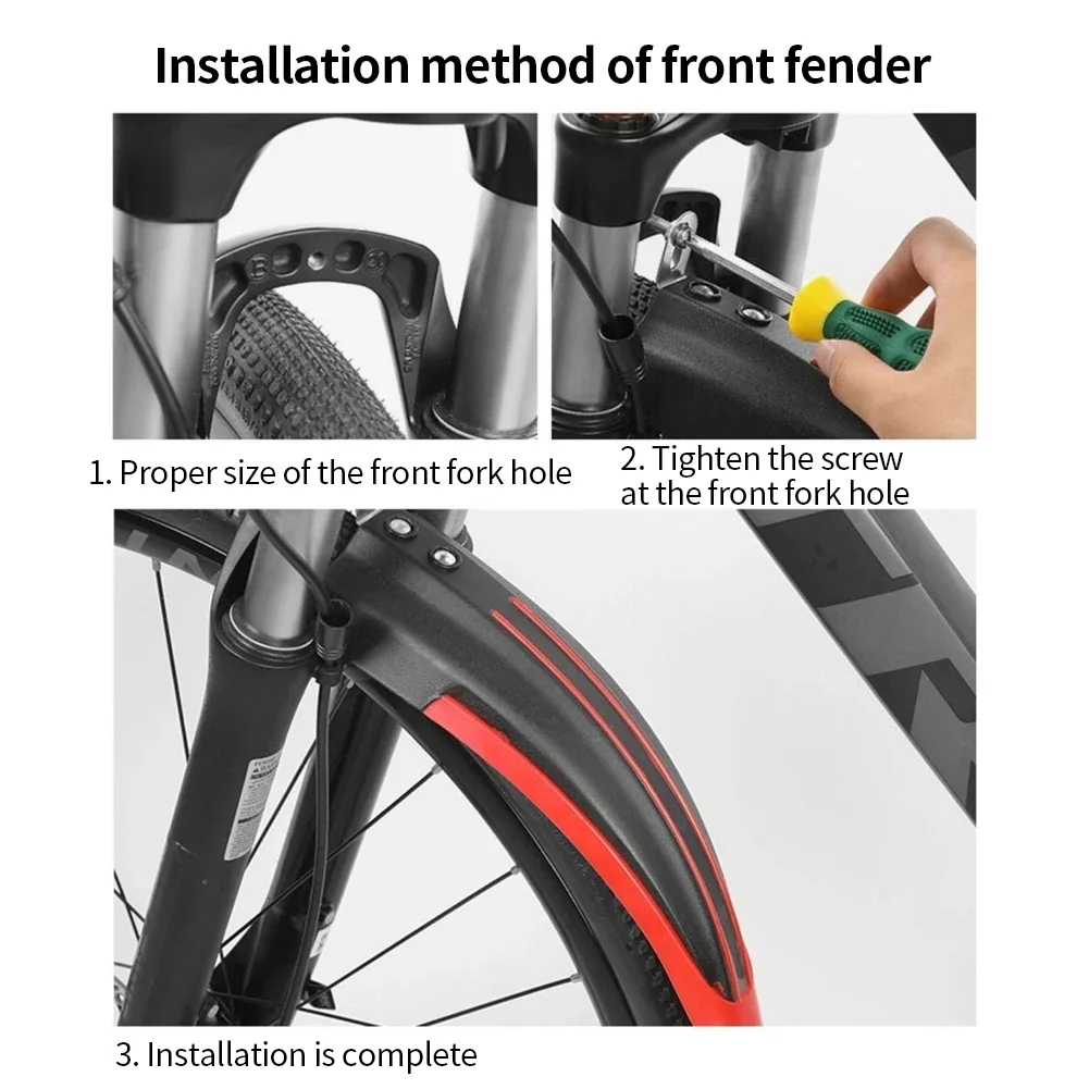 1 Set Fahrrad-Schutzblech-Set Fahrrad-Spritzschutzbleche Spritzschutz-Set für Rennrad Mountainbike MTB Vorder- und Hinterradschutzblech Fahrradzubehör – Detail 8