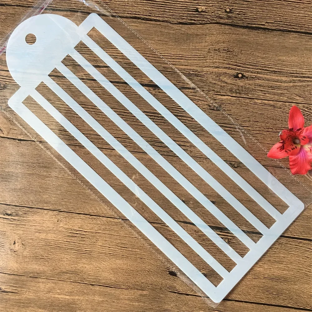 

Трафарет для декоративной росписи, скрапбукинга и тиснения, 44*17 см, с крупными полосками, для самостоятельного творчества