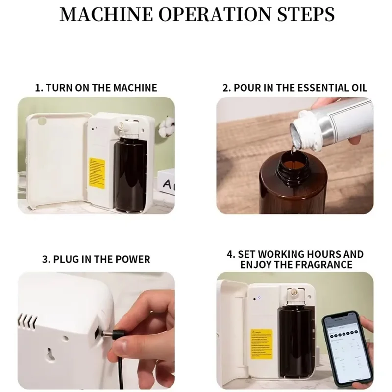 AB43-Professional Aroma Diffuser Bluetooth Essential Oil Diffuser 1500M³ Room Fragrance Diffuser Electric Smell For Home(US)