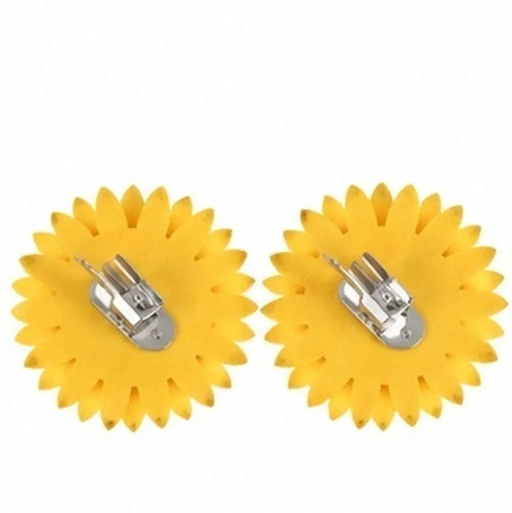 2Pcs Sunflower Style Curtain Fixing Clip Binding Buckle Elegant Flower Decor for Living Room Bedroom Home Decor Yellow Strap