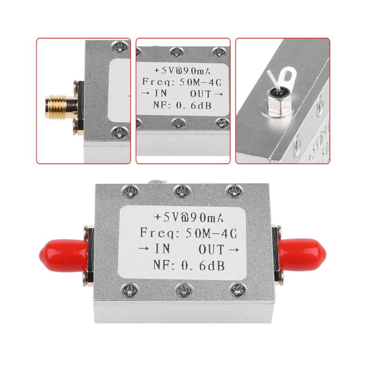 RF Amplifier Low Noise RF Amplifier Ham Radio Module Board LNA 50M-4GHz =0.6DB