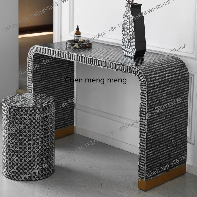 Shell Imported Art Entrance Platform New Chinese Creative Table Entrance End View Table