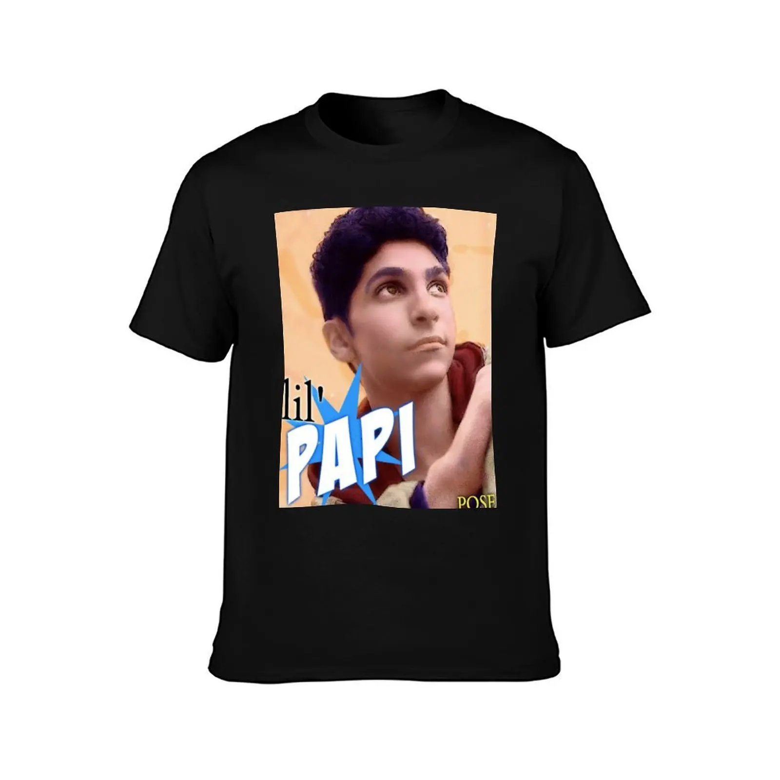 lil papi pose T-Shirt, Summer Casual Cotton Tee, Oversized Streetwear Tops, Vintage Graphic Print, Loose Fit Short Sleeve