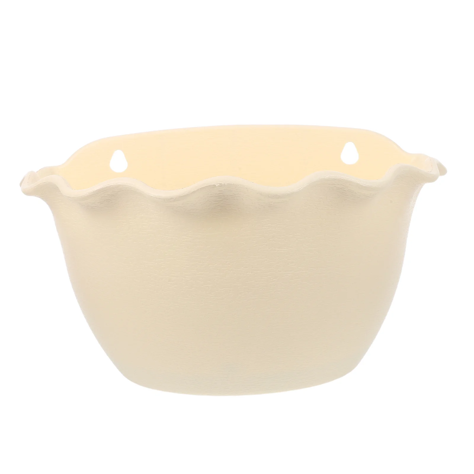 

1Pcs Semicircle Plastic Wall Hanging Planter Flowerpot Beige Indoor Outdoor Garden Wall Mounted Flower Container