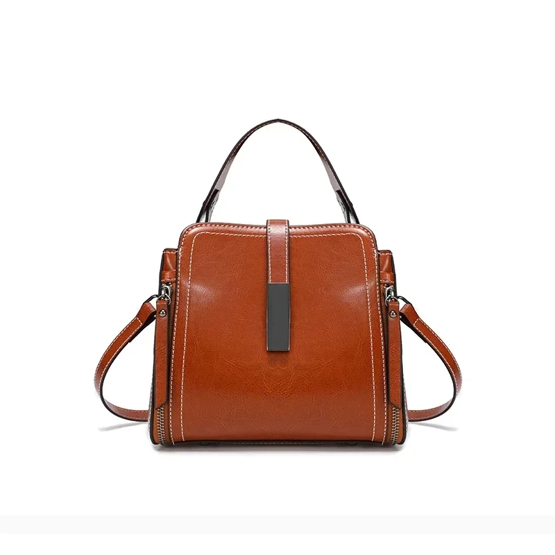 

New Genuine Leather Women Handbag Top Handle Shoulder Cross body Bag Fashion Cowhide Purses and Handbags Messenger Tote Bags
