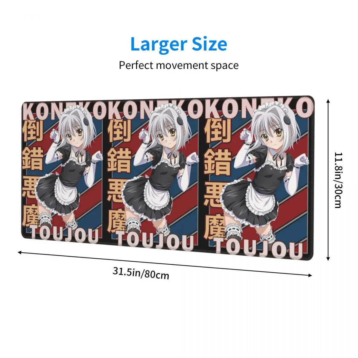 Large Mouse Pad Koneko Toujou DxD Vintage Stripe Design Gamer PC Laptop Mats Keyboard Carpet Computer Gaming Desk Mat