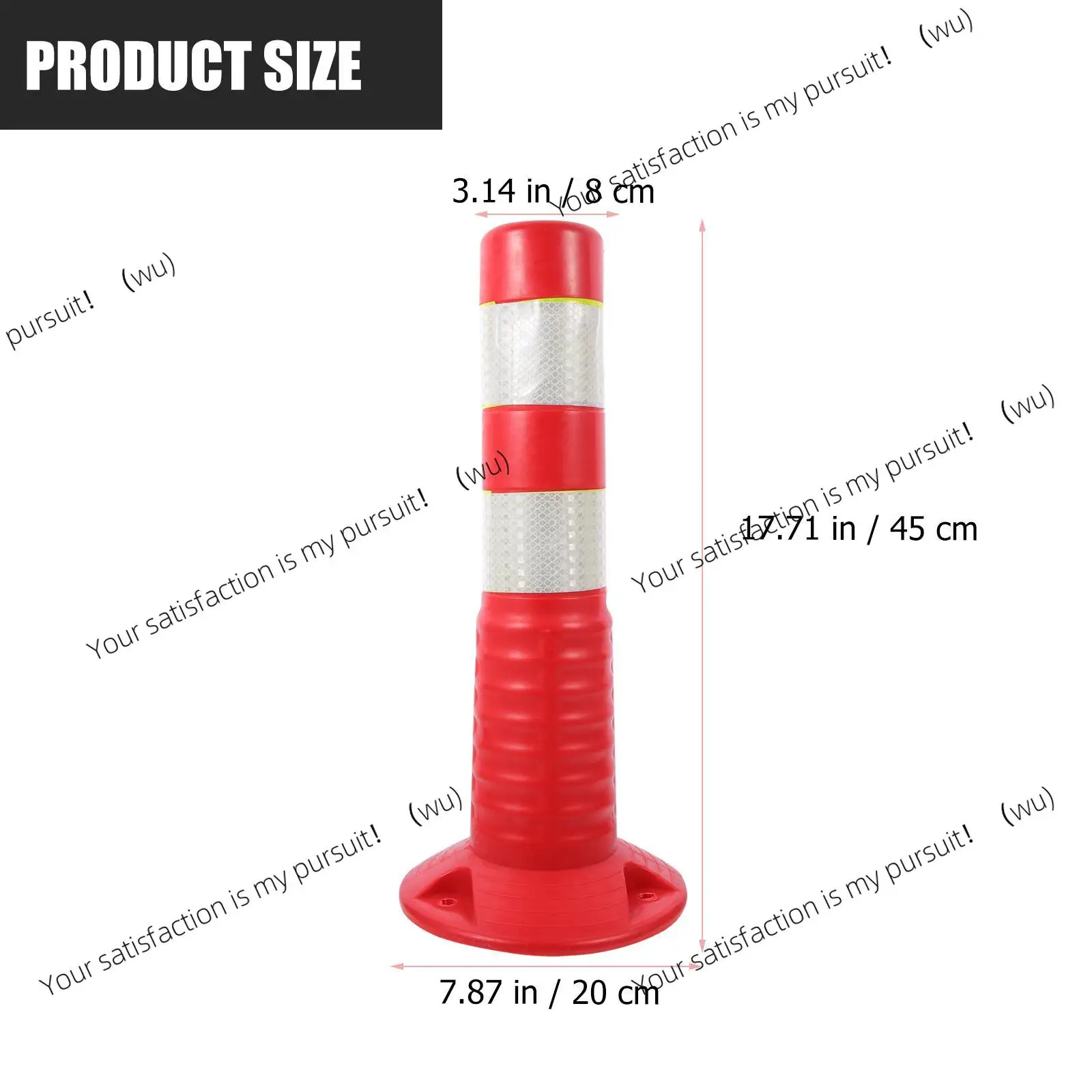 450Mm Red White Premium Plastic Sturdy Crash Column Adjustable Position Temporary Protective Anti Collision Reflective Traffic