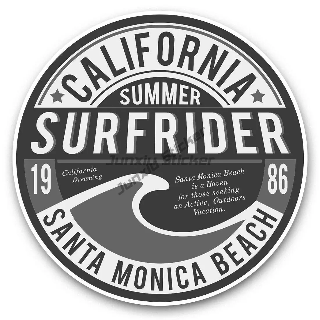 

Classic Design Art Pattern Vinyl Stickers California Santa Monica Surf Beach Laptop Accessories sticker GUITAR
