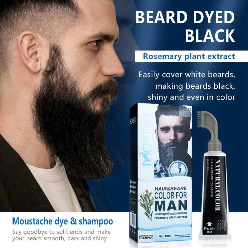 

Hair & Beard Dye Kit for Men -2 in 1 Beard Dye Care for Beards & Hair Natural-Looking Gray Coverage,Quick Coloring Hair Dye