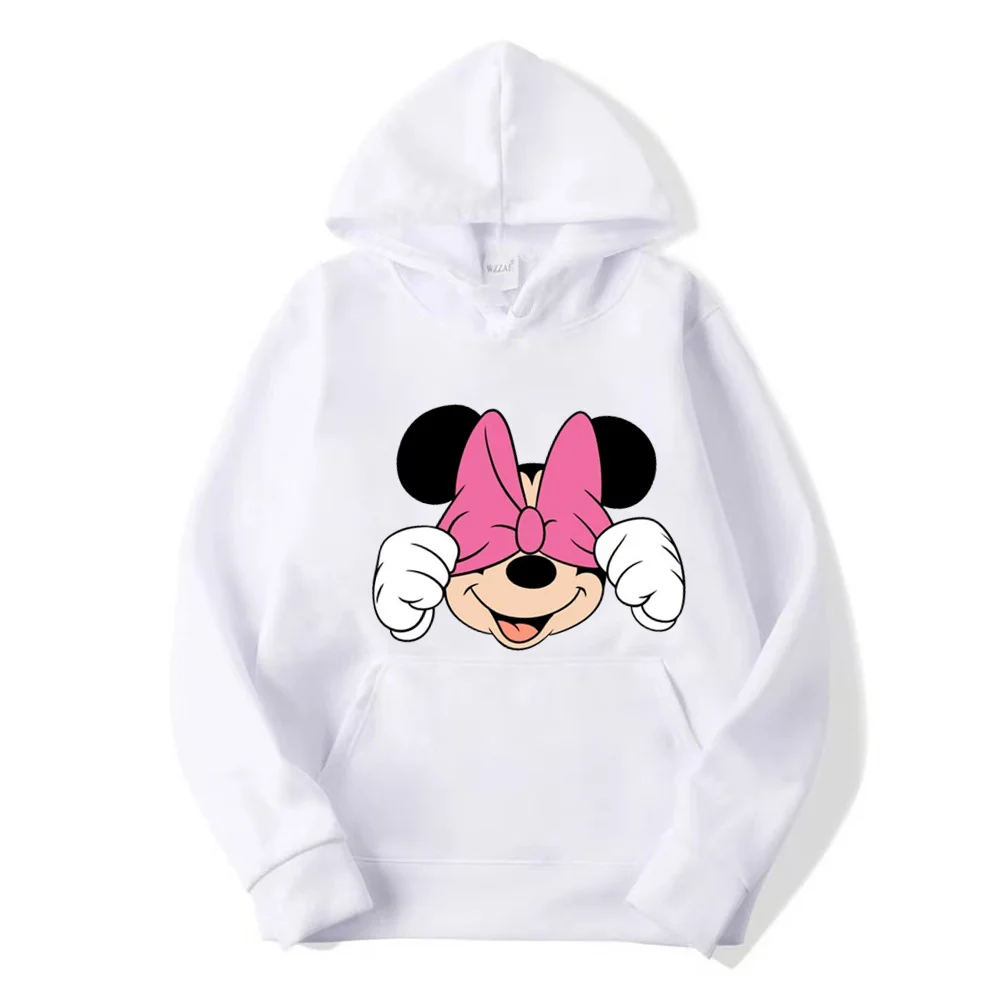 Disney Mickey Mouse Minnie Mouse Hoodie Spring and Autumn Sweatshirt Fashion Pullover Long Sleeve Clothing Loose Street Hoodies