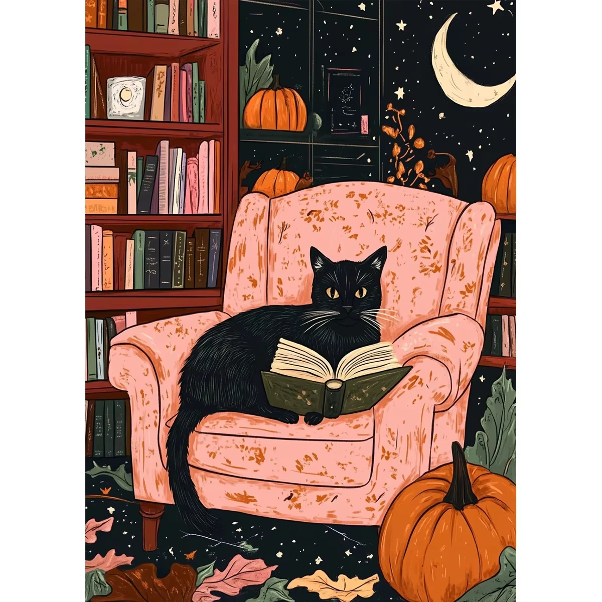 

Пазлы «Кот, читающий по ночам» (500/1000/1200/2000 элементов) – Семейные игры для игровой комнаты, спальни, подарки