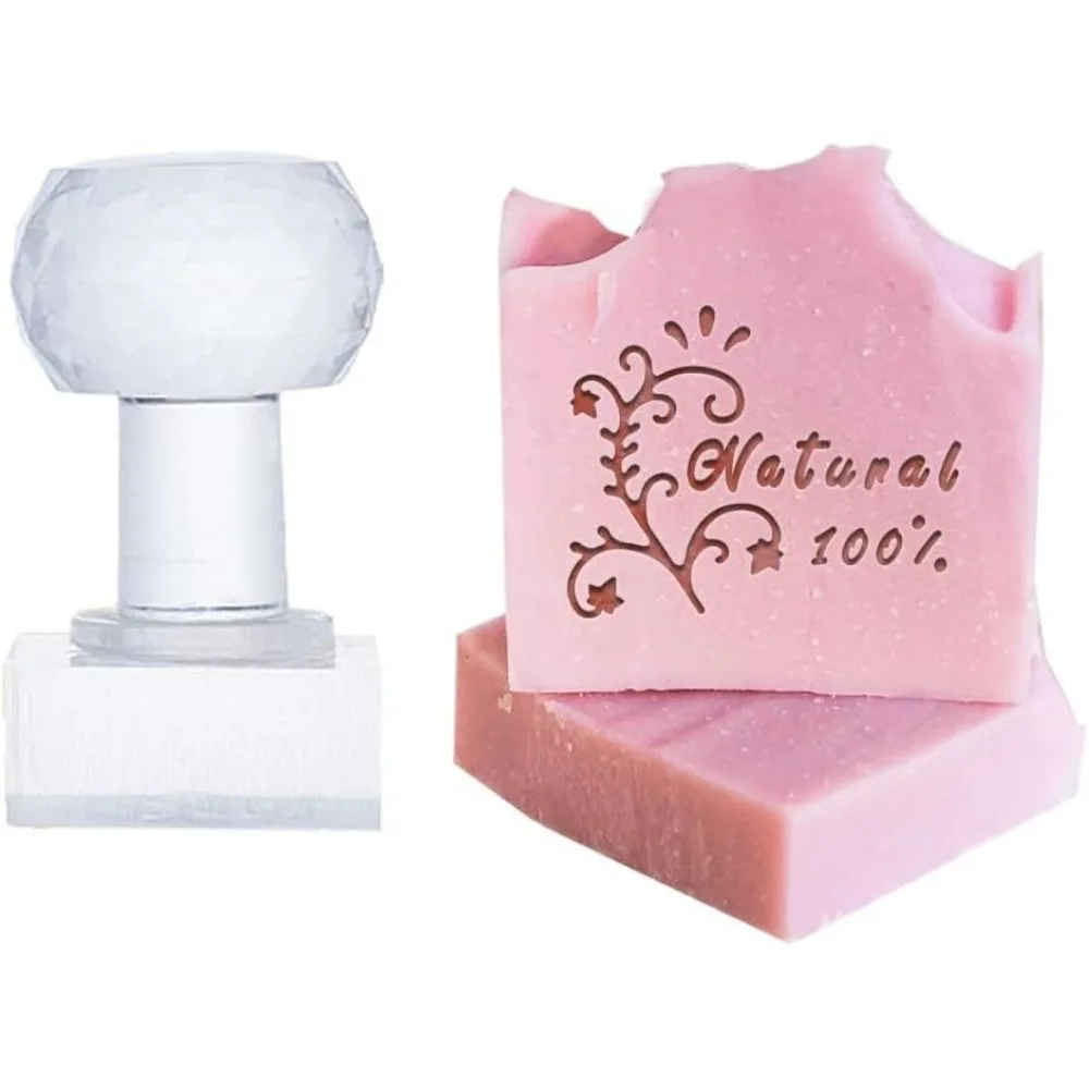 1pc Vine Soap Stamp Word Soap Embossing Stamp with Handle Acrylic Stamp Soap Chapter Imprint Stamp