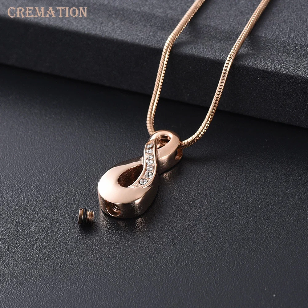 Cremation Jewelry Love Infinity Pendant Memorial Urn Necklace Family/Pet Ash Holder Keepsake Funeral Casket for Cremains