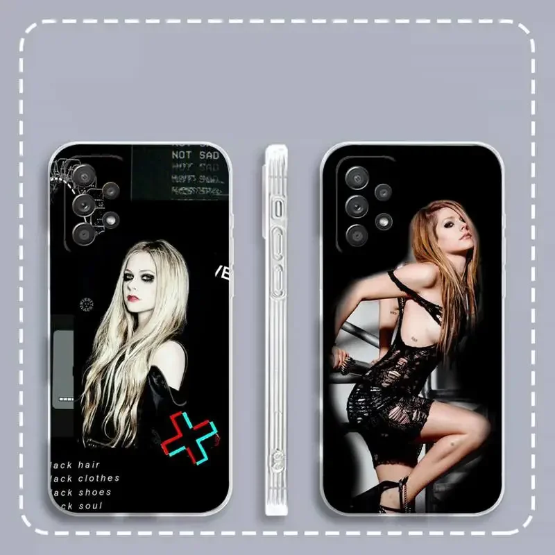 -Avril-L-Lavigne- Rock Girl Phone Case For Samsung Galaxy S 23 22 21 20 10 9 8 7 6 Plus Ultra Edge lite Transparent Soft Cover