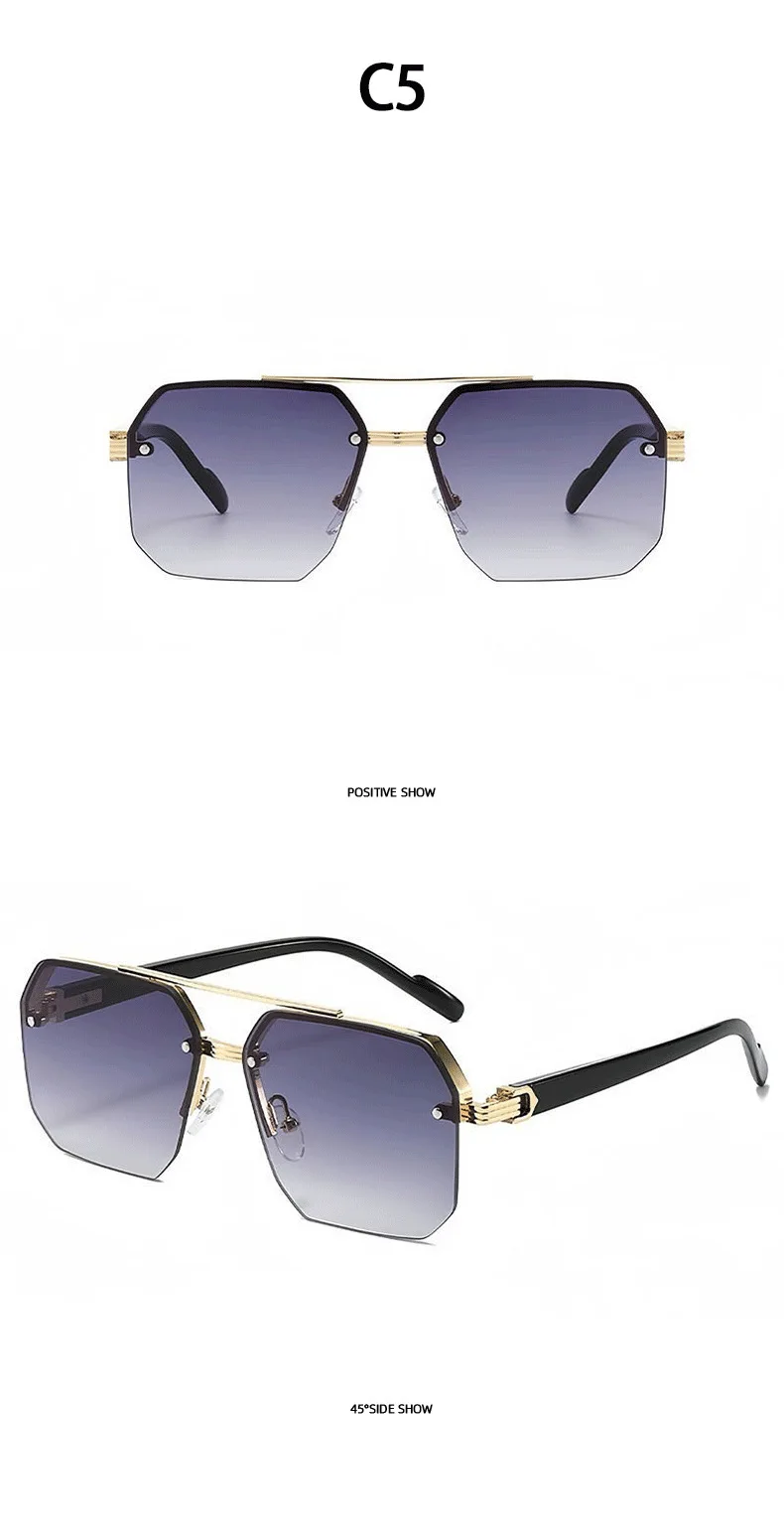 2026 Neue Sonnenbrille für Damen und Herren, Modische Vielseitige UV400-Sonnenbrille, Hochwertige Halbrahmen-Sonnenbrille, Unisex mit Doppelbalken-Design – Detail 11