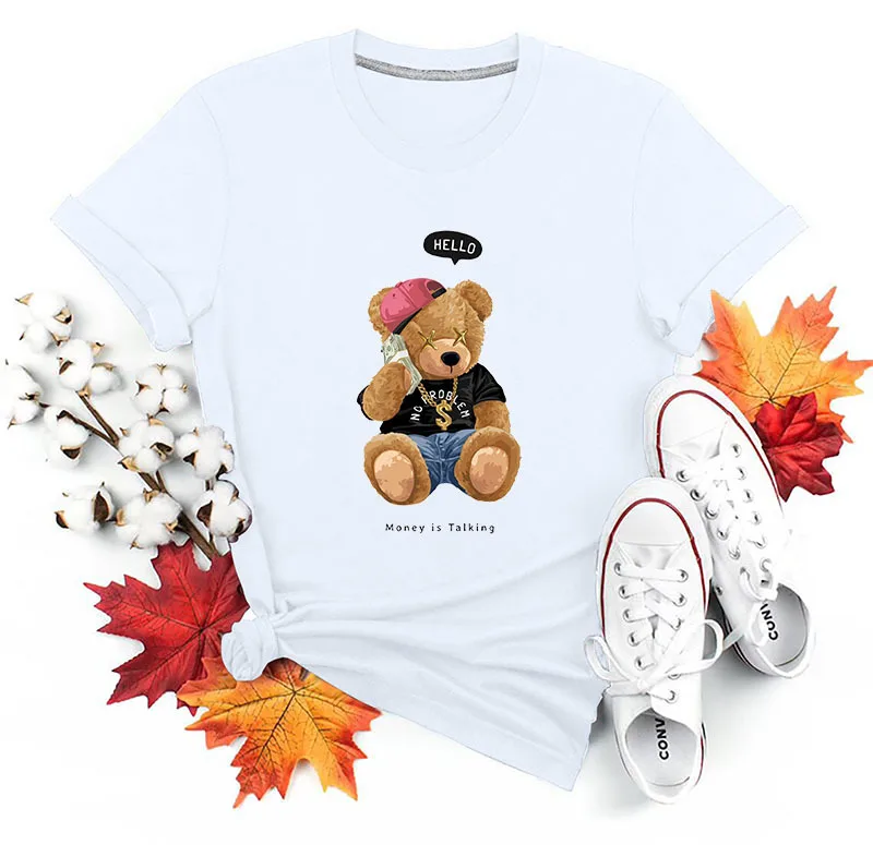 100% Cotton Call Bear T Shirts Women Summer Top T Shirts Unisex Short Sleeve O Neck T Shirts 2022 Women's Fashion Shirts S-4XL
