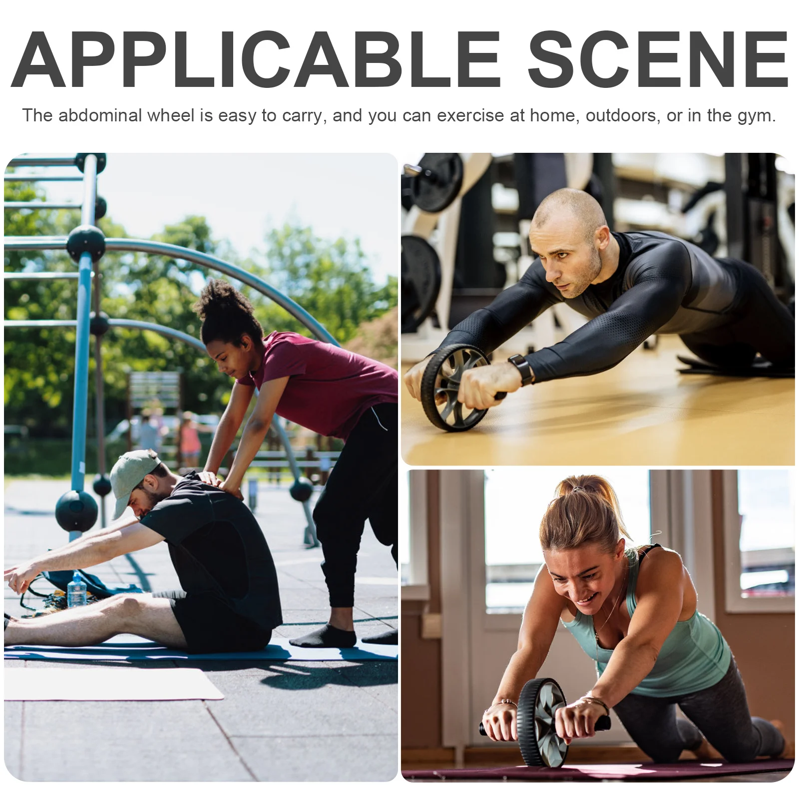 

1Set Abdominal Muscle Wheel Two-Wheel Fitness Roller Training Board Exercise Equipment Belly Board Two-Wheel Roller