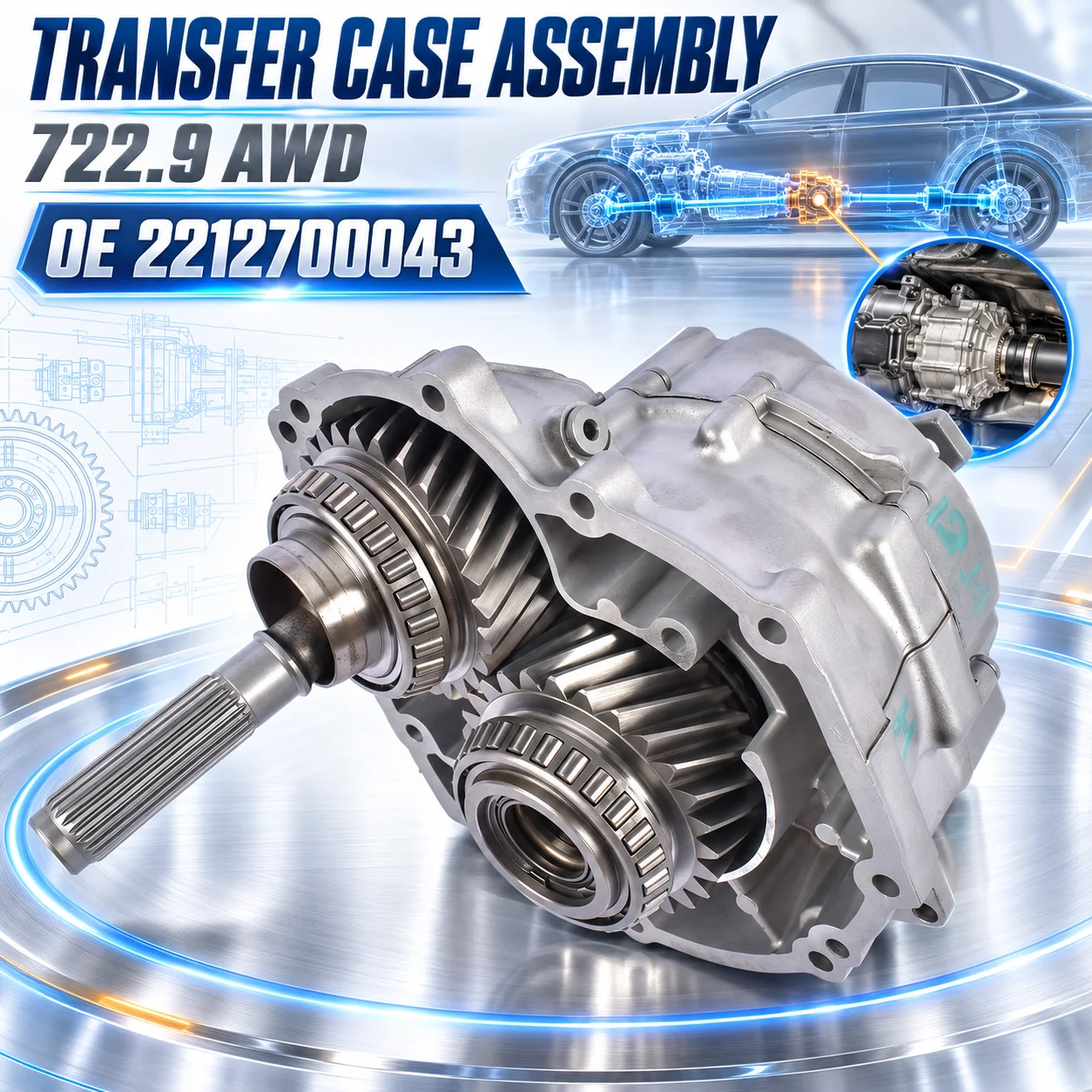 Image of AP02 722.9 7G-Tronic AWD Verteilergetriebe Baugruppe für Mercedes 4MATIC C-Klasse W204, GLK-Klasse X204, E-Klasse W212, S-Klasse W221, CLS-Klasse C218 W218, 2212700043 A2212700043