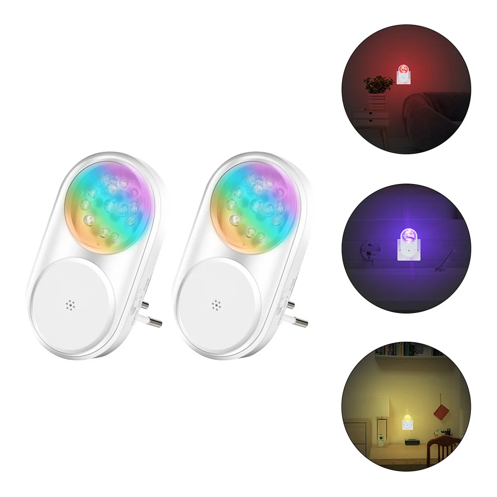 

2pcs Led Night Light Plug In Wall Dusk To Dawn Sensor Auto On Off For Bedroom Hallway Nursery Security Lighting Decor
