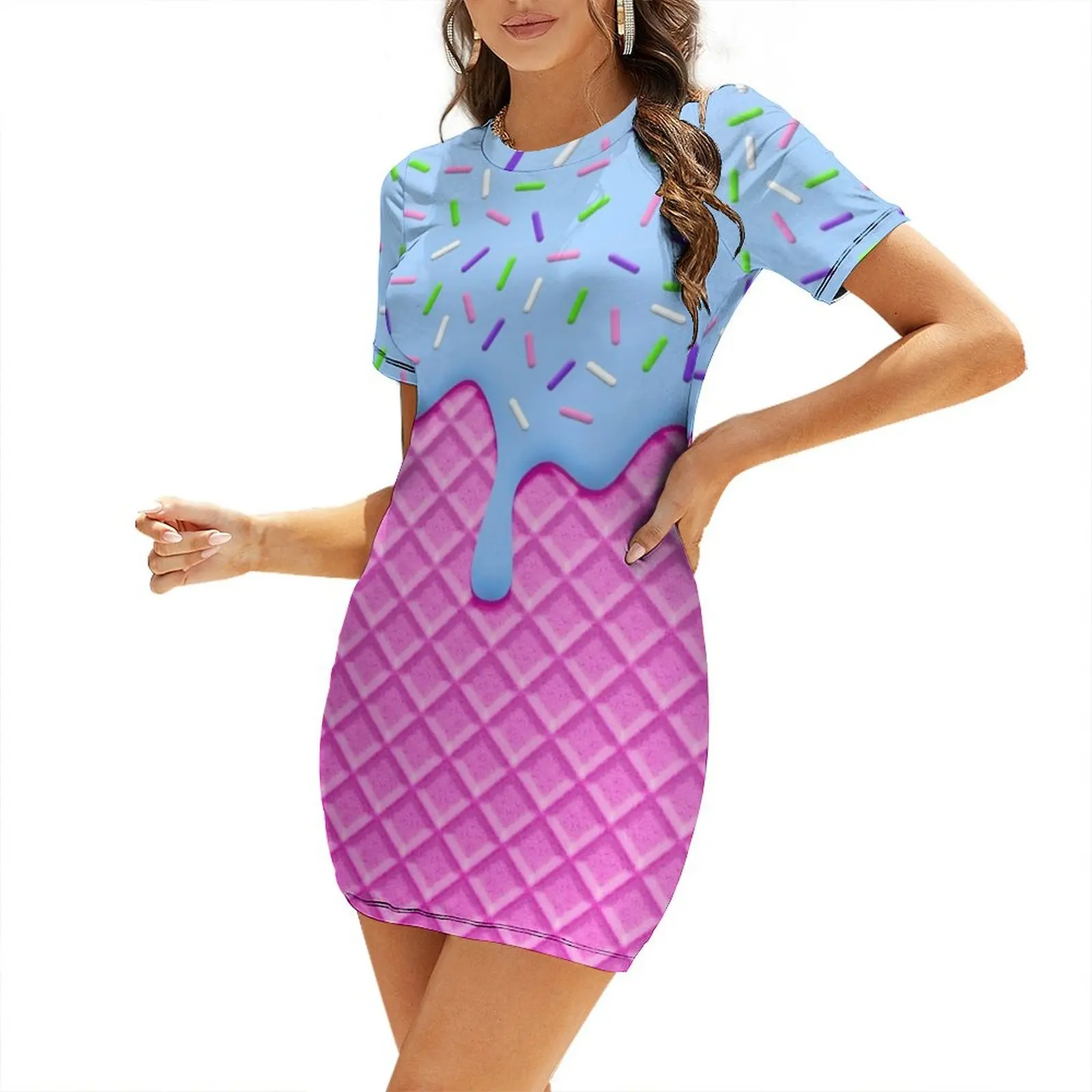 

Psychedelic Ice Cream Short-Sleeved Dress dresses women summer 2025 sexy dress women long dresses long dresses for women Dress