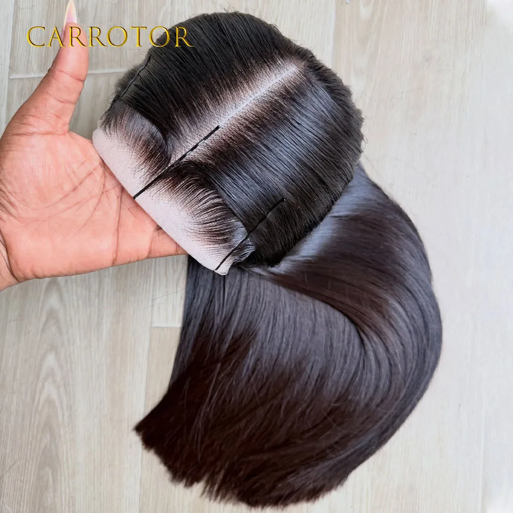 

Surper Double Wig 250 Density Straight 13x6 Invisible Transparent Lace Frontal Human Hair Glueless Wigs Preplucked Ready To Wear