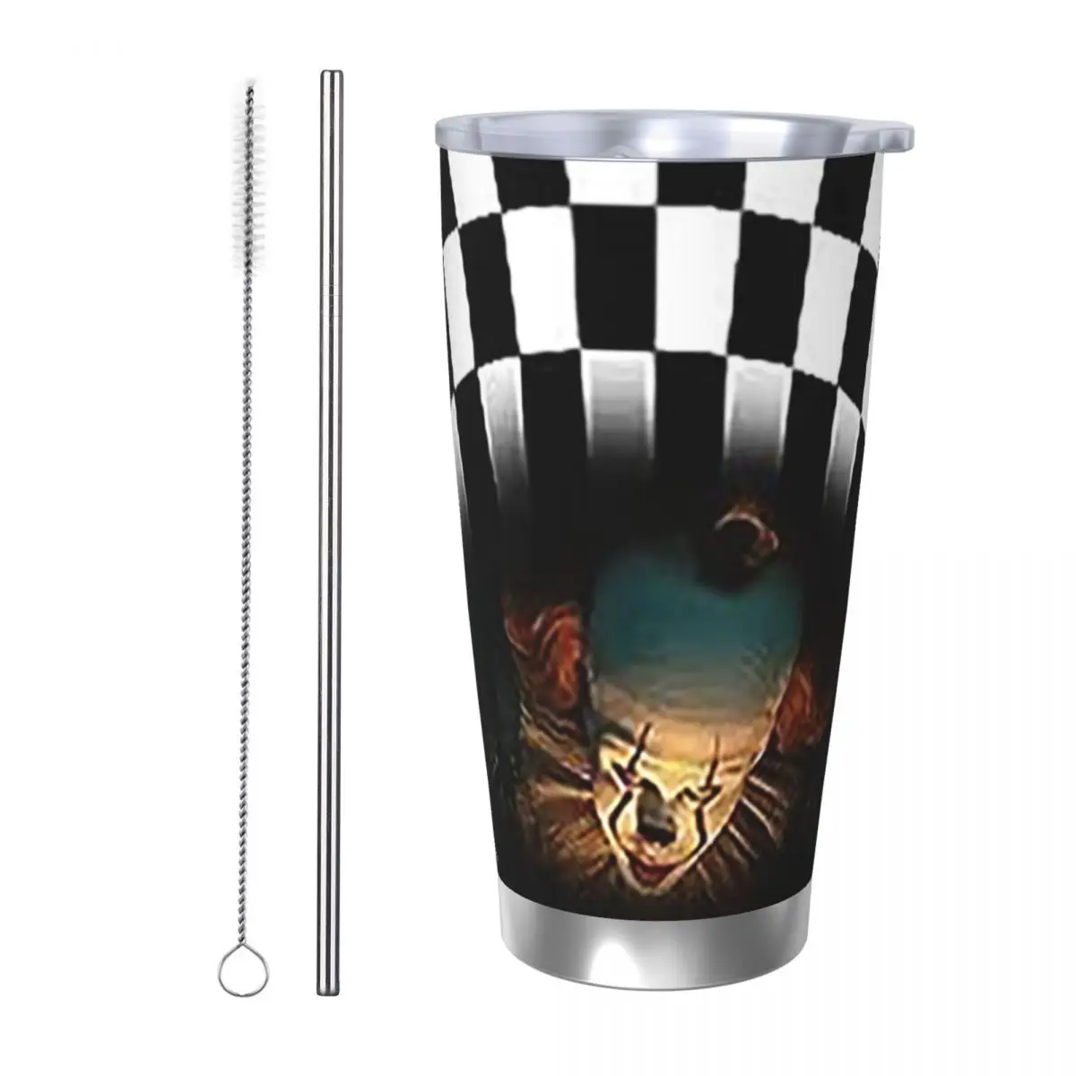 Halloween Welcome Horror Movie IT Pennywise Stainless Steel Tumbler Vacuum Insulated Mugs Thermal Cold Cups Straw With Lid 20oz