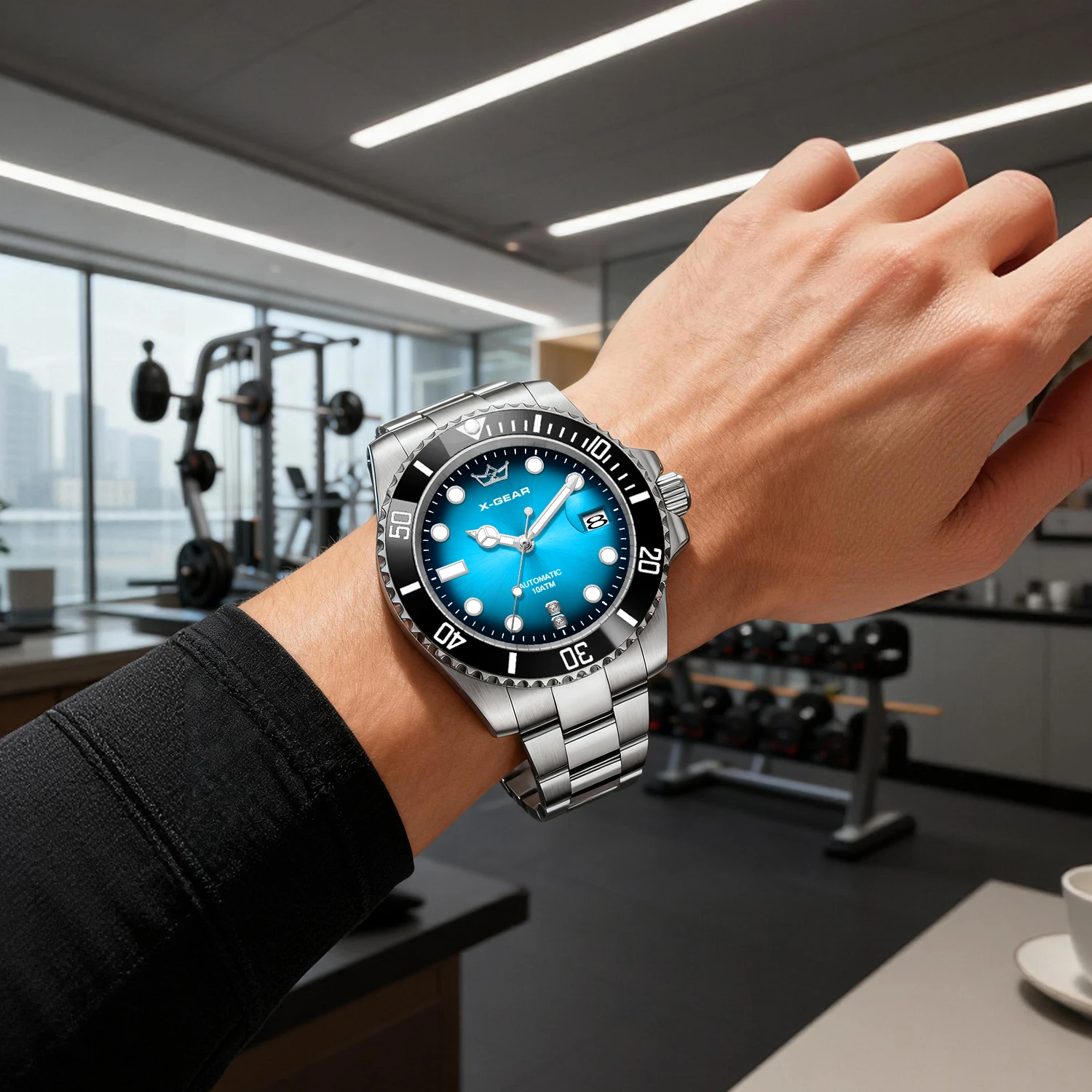 Neues Modell: Modische Business-Herrenuhr Automatische Mechanische Uhr Edelstahl Wasserdicht Leuchtend