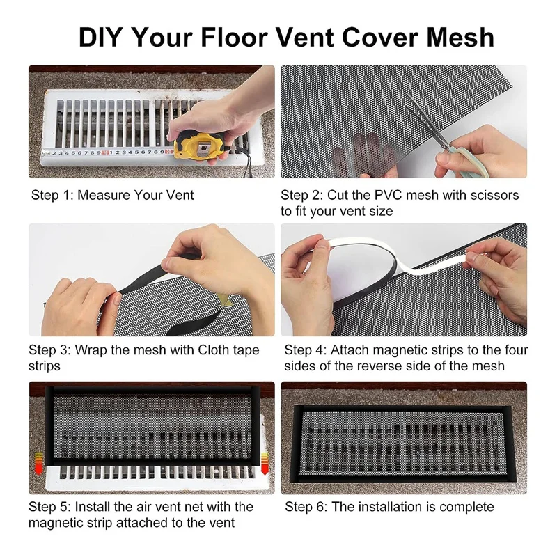 Floor Register Vent Cover DIY Floor Register Vent Cover 400X300mm Floor Register Trap AC Air Vent Screen Mesh