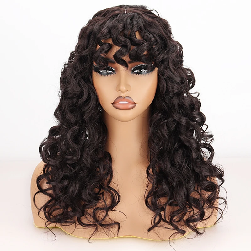 Synthetic High Heat Resistant Material African Small Curly Hair Whole Wig Suitable For Daily Cosplay Wears