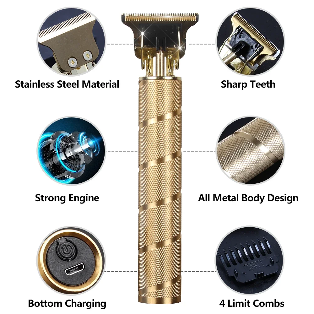 USB-машина для стрижки волос, триммер для бороды, бритва, парикмахерский триммер, профессиональное электробритье, мужской магазин