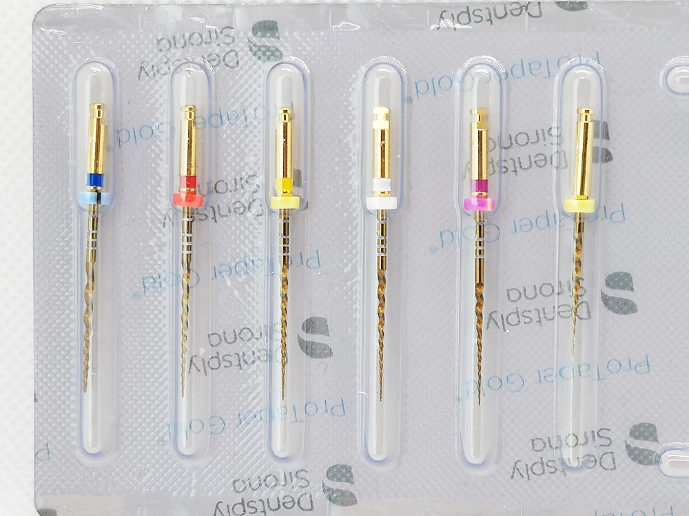 Limes de moteur flexibles à activation thermique à distance, outil de canal radiculaire, matériel dentaire, or conique, Pro, 5 pièces