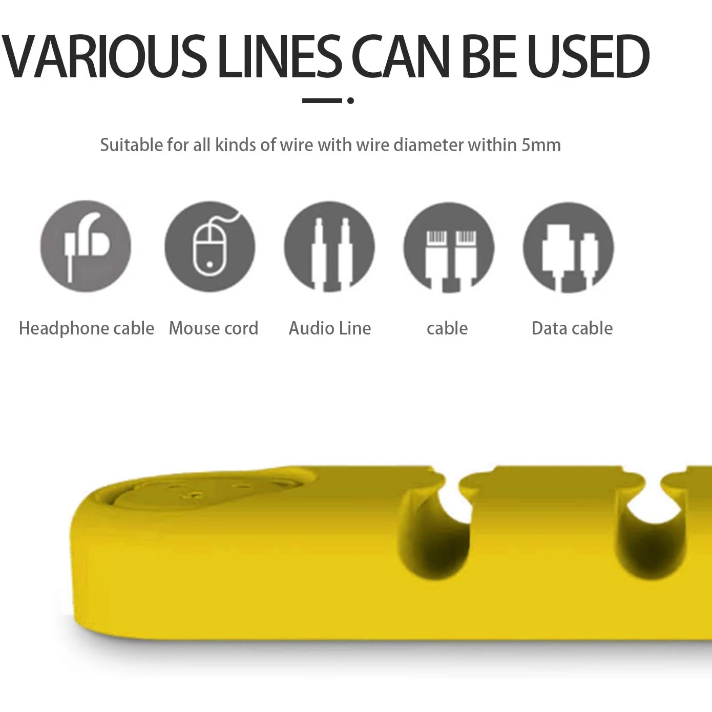 ซิลิโคน USB ม้วนสายเคเบิล Desktop Tidy คลิปการจัดการที่ยึดสายเคเบิลสำหรับแผ่นหูฟังหมี Cable Self-Adhesive Organizer