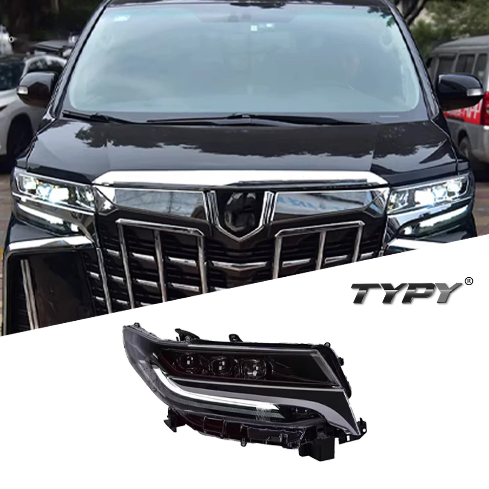 TYPY New LED Headlight Upgrade Modified Full Head Lamp For Toyota Alphard 3 led 2018-2021 Turn Signals Daytime Running Lights