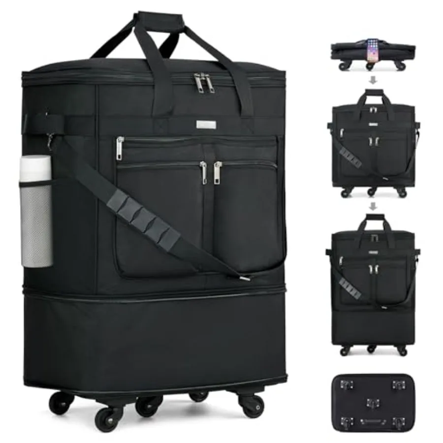 

Expandable Luggage Bags for Travel Foldable Suitcase with Wheels Collapsible Rolling Travel Duffle Bag Lightweight Large Suitca