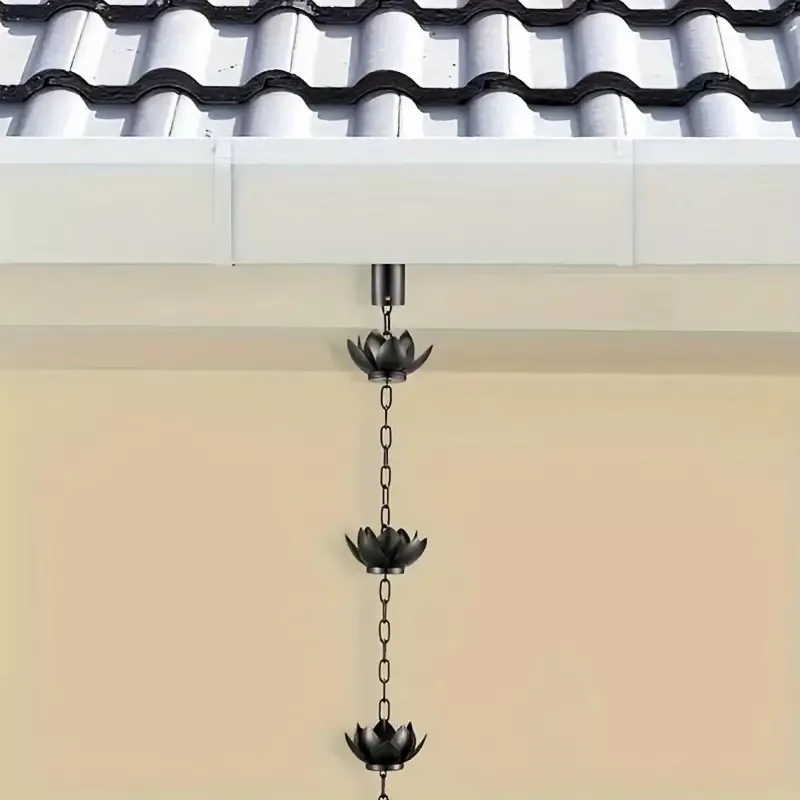 Garden decoration rain bell eaves rain guide chain drip chain water diversion chain drainage rain chain lotus rain chain