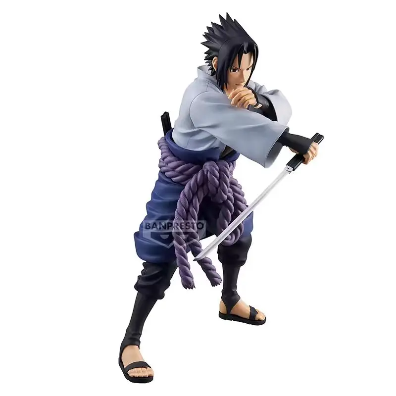 100% Bandai oficial genuino Banpresto NARUTO Grandista Uchiha Sasuke 24cm PVC figura de acción Anime modelo estatua colecciones regalo