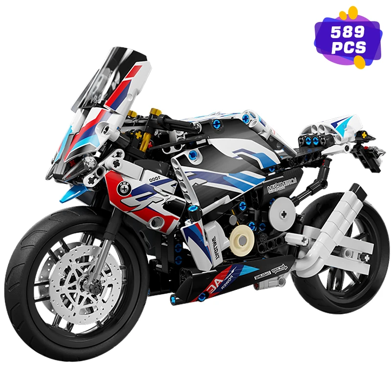 Technical 1000 RR 42130 Motorcycle Model Building Blocks Kit for Adults,Display Motorcycle Set with Authentic Features Gift Idea